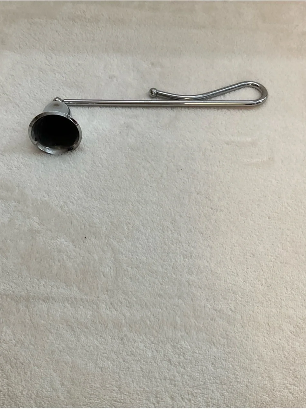 Chrome Candle Snuffer with Curved Handle - Silver